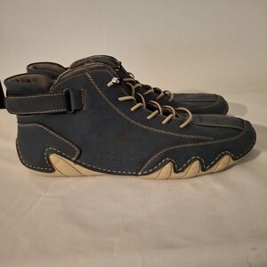 Salkin Men's Slip On Blue and Cream Athletic Shoes with Durable Sole